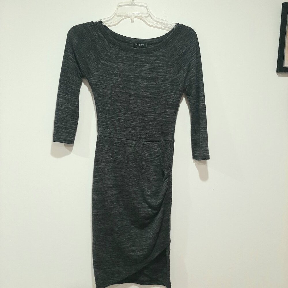 Eclipse heathered charcoal pencil dress